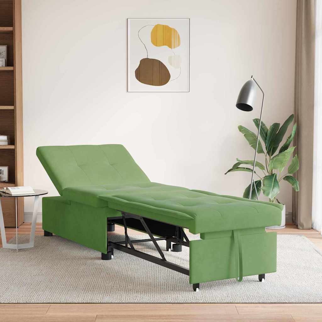 Canapé-Lit Vert clair 194 x 67 x 82 cm Velours - XIOS