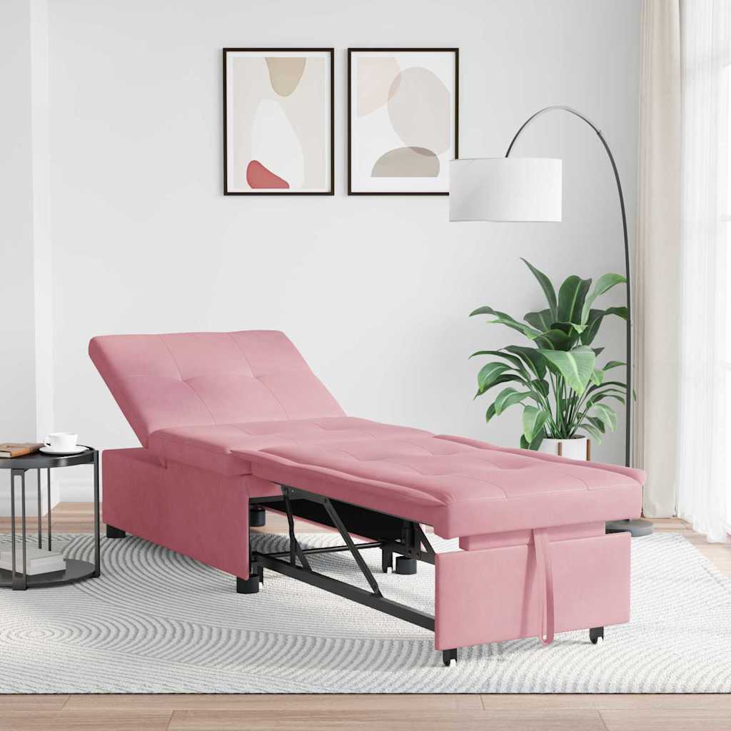 Canapé-Lit Rose 194 x 67 x 82 cm Velours - XIOS