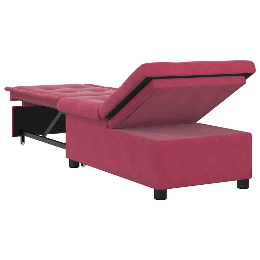 Canapé-lit Rouge bordeaux 67 x 194 x 38 cm Velours - XIOS