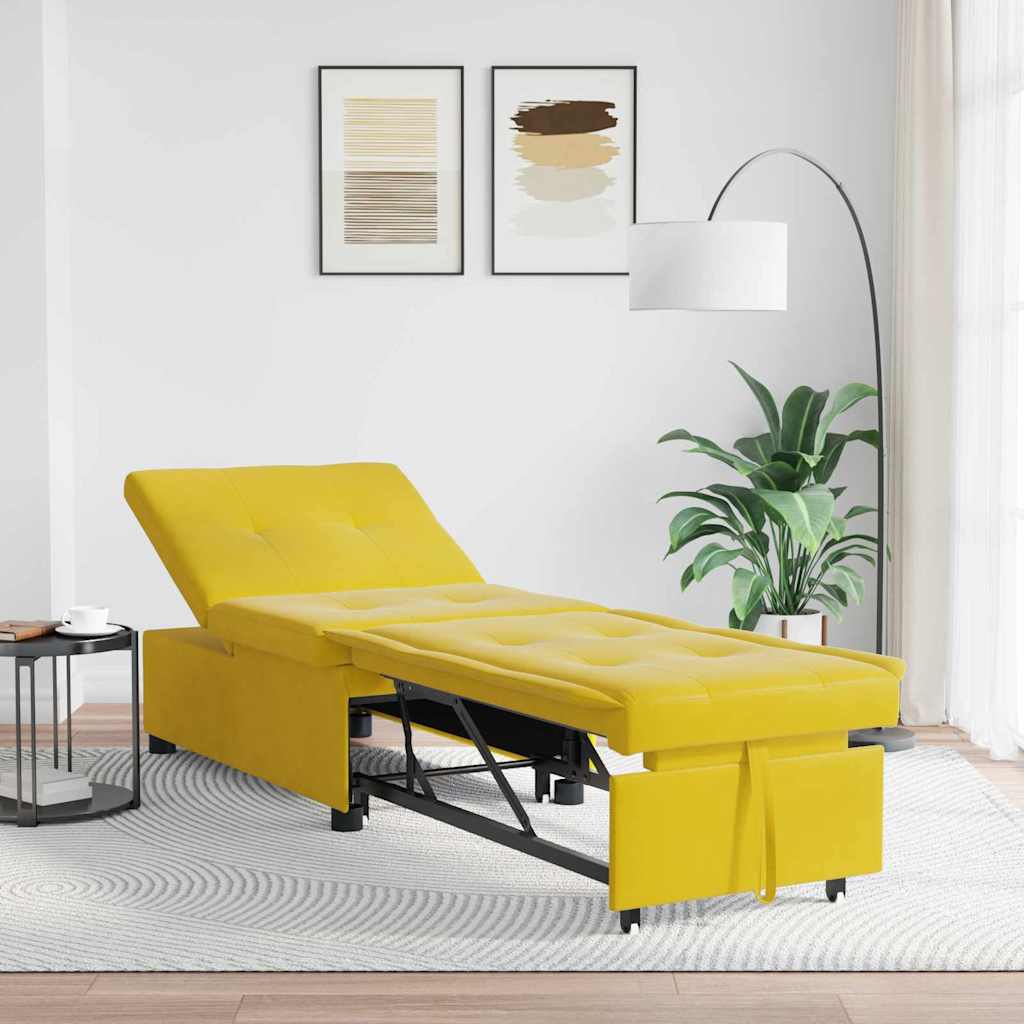 Canapé-Lit Jaune 194 x 67 x 82 cm Velours - XIOS