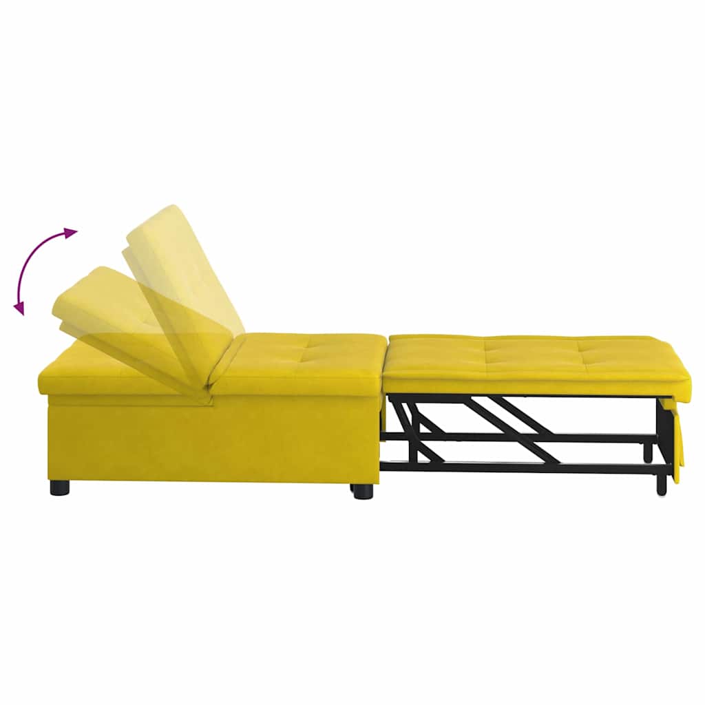 Canapé-Lit Jaune 194 x 67 x 82 cm Velours - XIOS