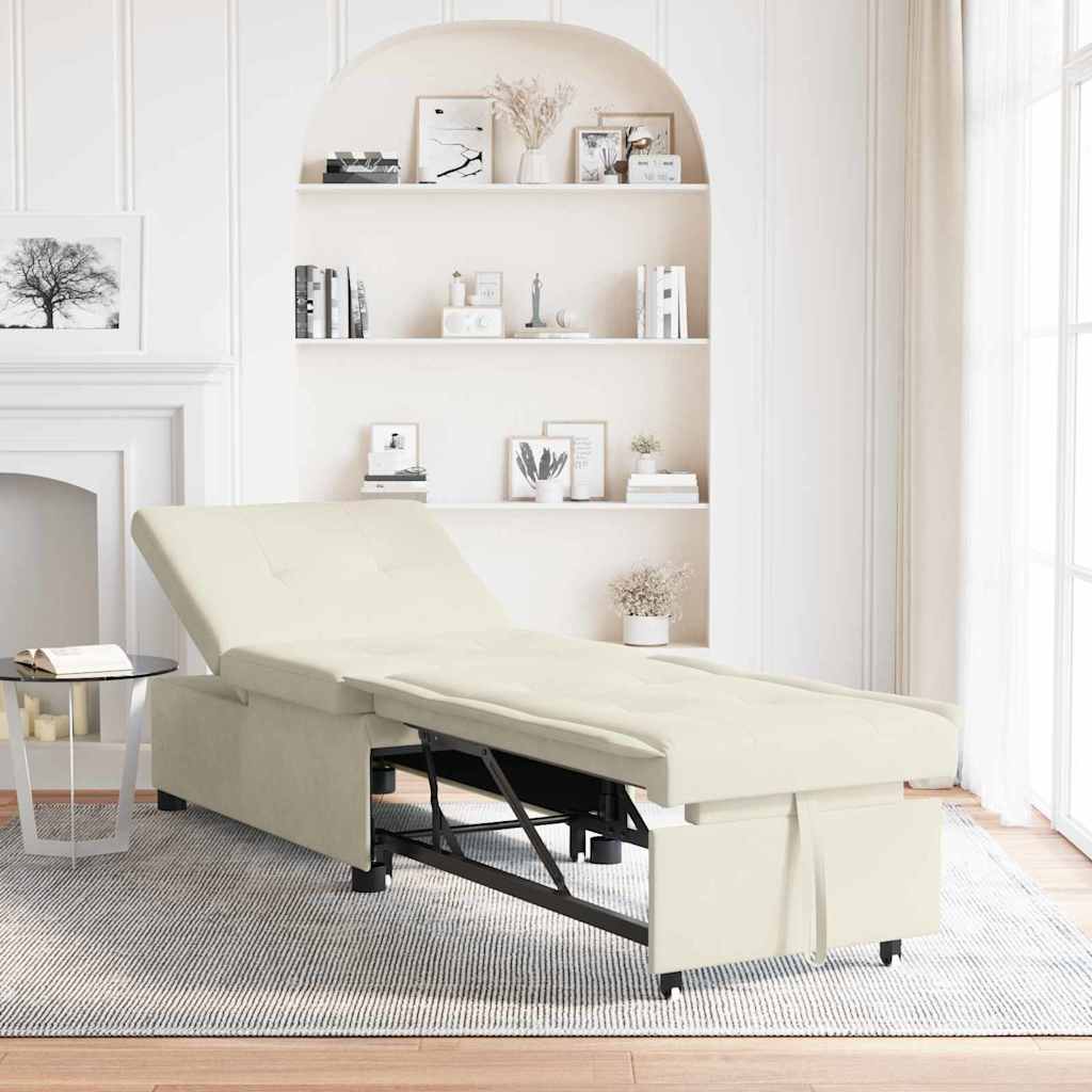Canapé-Lit Crème 194 x 67 x 82 cm Velours - XIOS