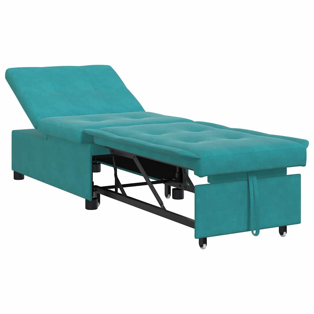 Canapé-Lit Turquoise 194 x 67 x 82 cm Velours - XIOS