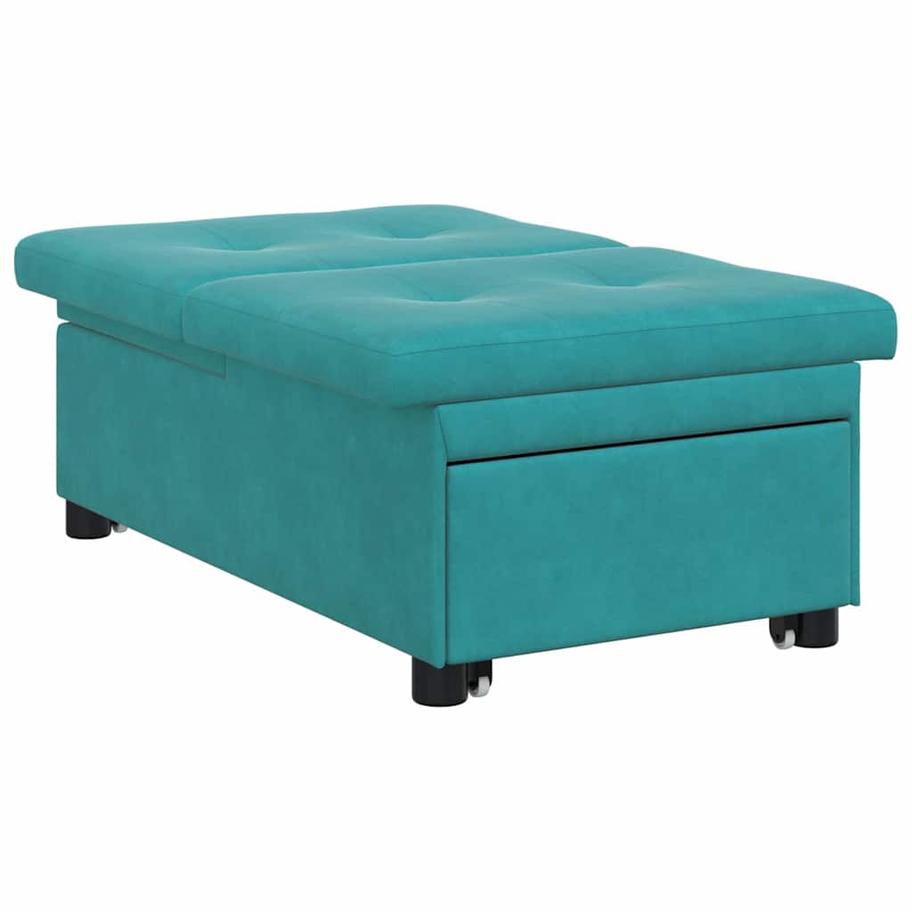 Canapé-Lit Turquoise 194 x 67 x 82 cm Velours - XIOS