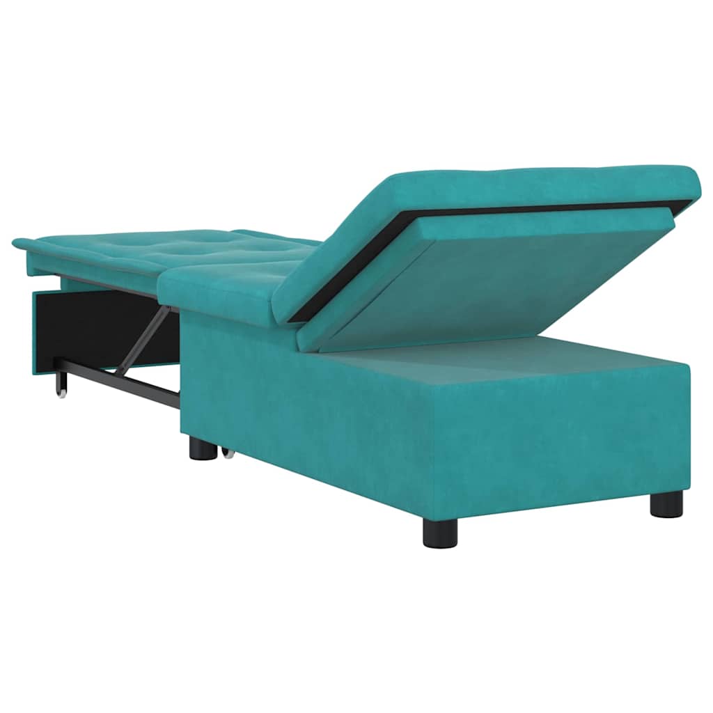 Canapé-Lit Turquoise 194 x 67 x 82 cm Velours - XIOS