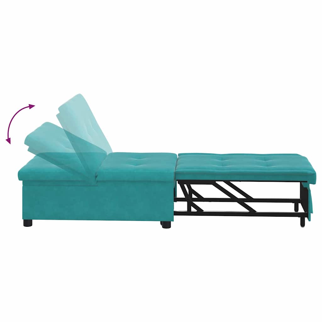 Canapé-Lit Turquoise 194 x 67 x 82 cm Velours - XIOS