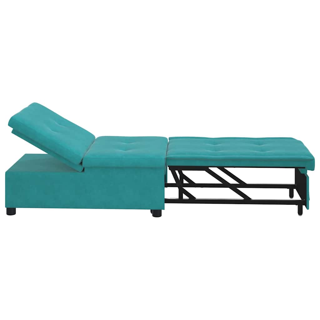 Canapé-Lit Turquoise 194 x 67 x 82 cm Velours - XIOS