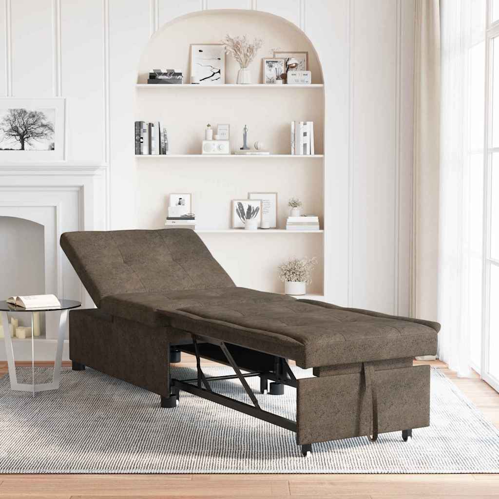 Canapé-lit Gris foncé 67 x 194 x 38 cm Cuir suédé faux - XIOS