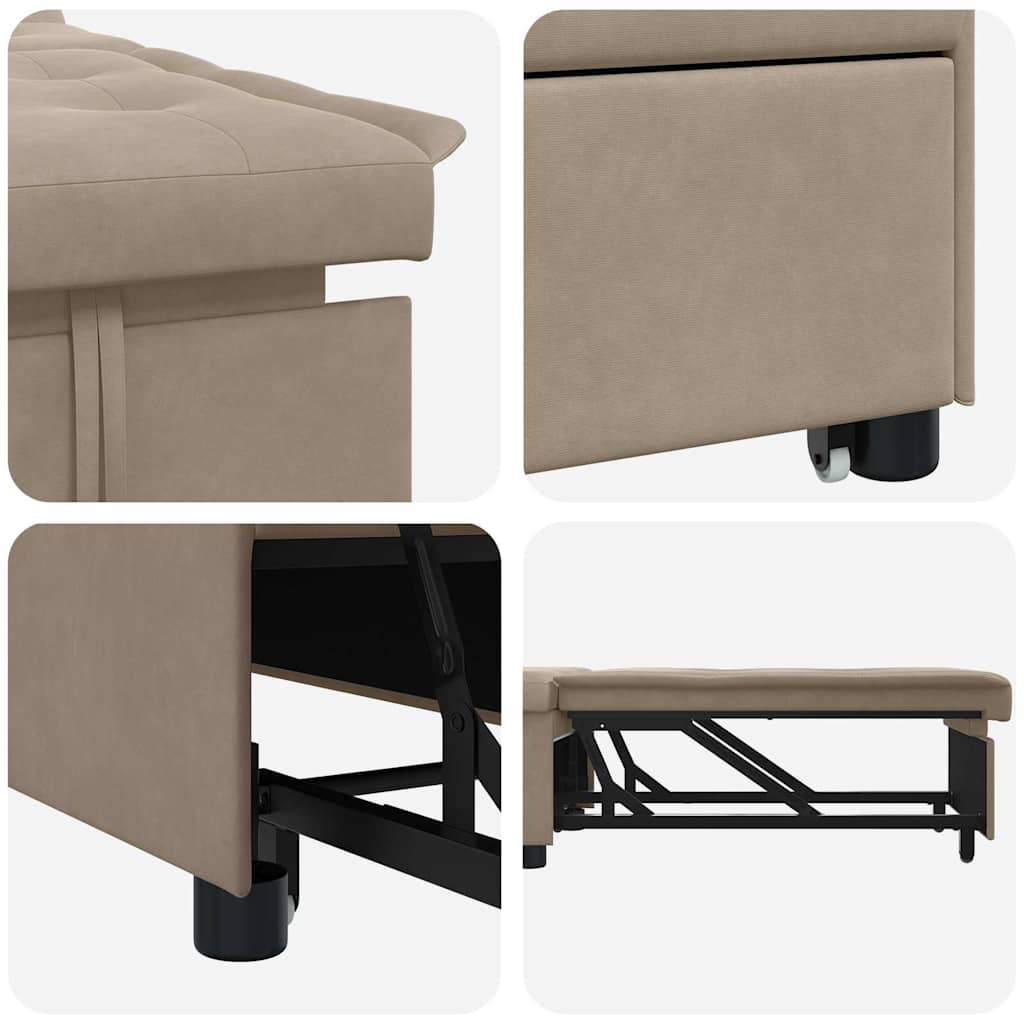 Canapé-lit escamotable Taupe 194 x 67 x 82 cm Microfibre - XIOS