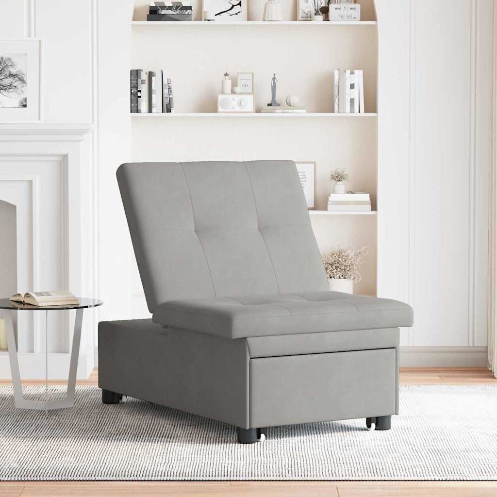 Canapé-lit escamotable Gris clair 194 x 67 x 82 cm Microfibre