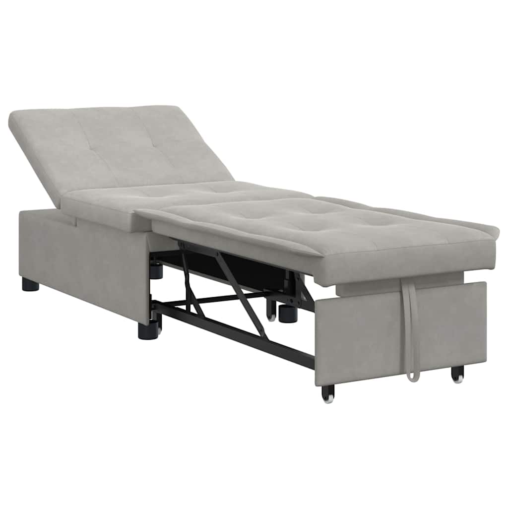 Canapé-lit escamotable Gris clair 194 x 67 x 82 cm Microfibre