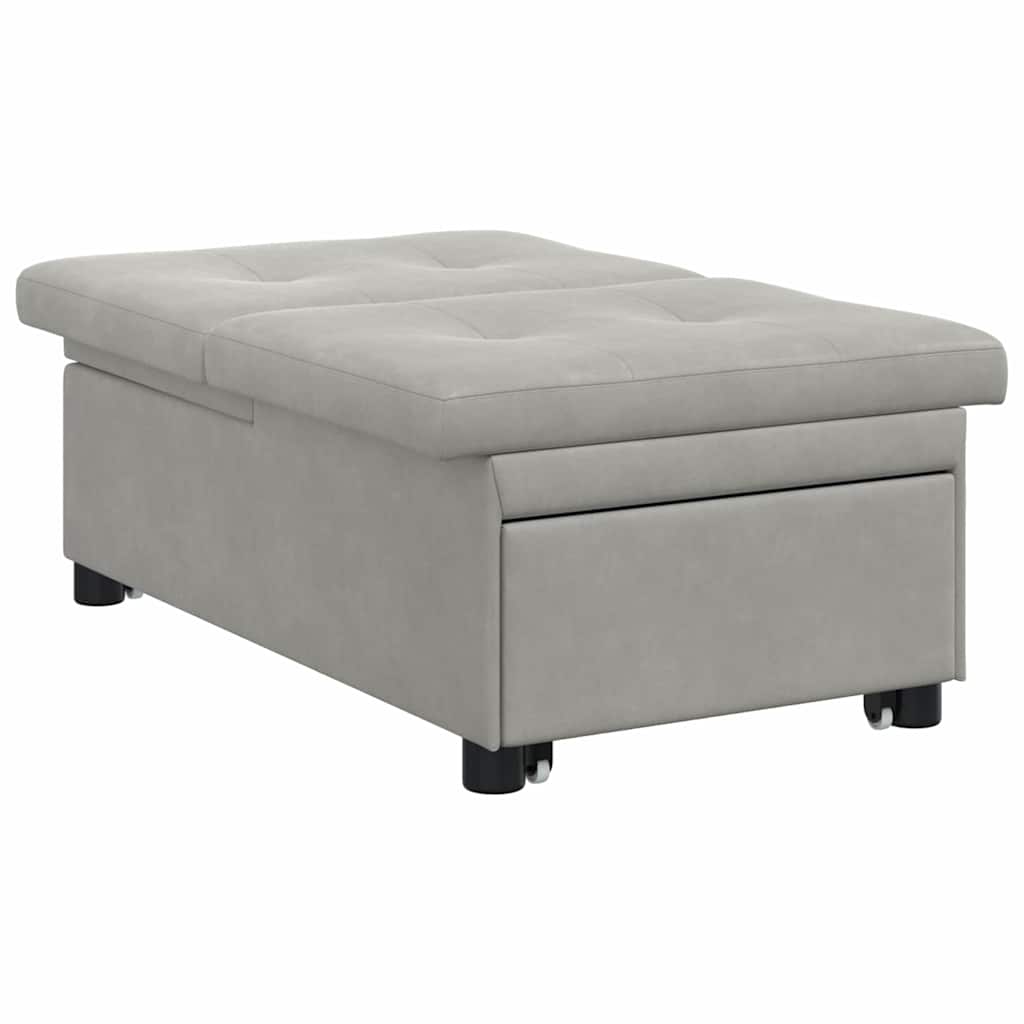 Canapé-lit escamotable Gris clair 194 x 67 x 82 cm Microfibre
