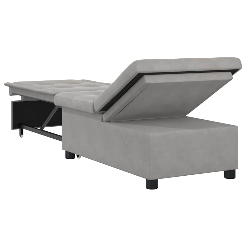Canapé-lit escamotable Gris clair 194 x 67 x 82 cm Microfibre