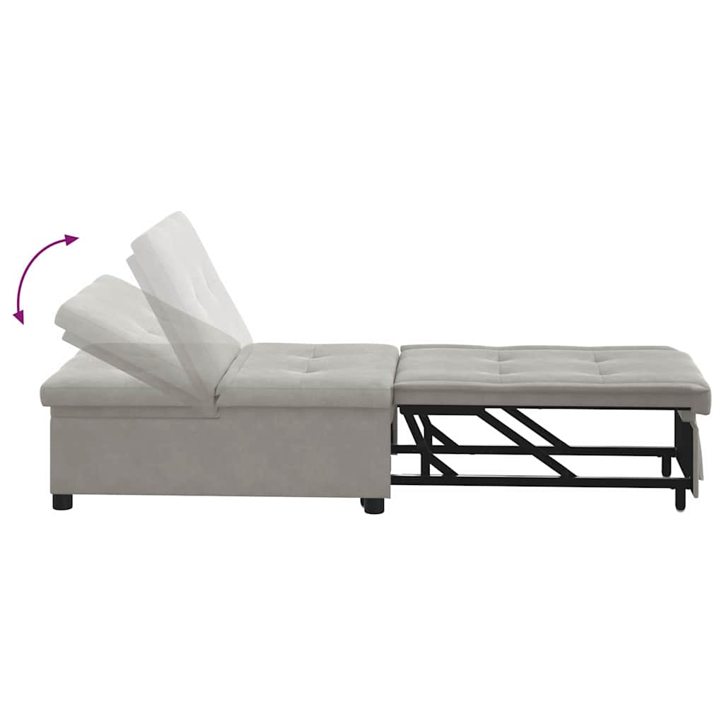 Canapé-lit escamotable Gris clair 194 x 67 x 82 cm Microfibre