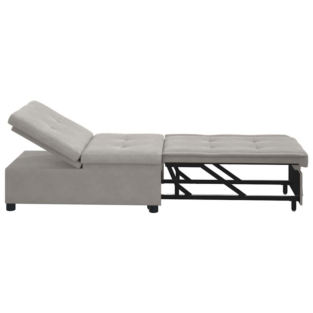 Canapé-lit escamotable Gris clair 194 x 67 x 82 cm Microfibre