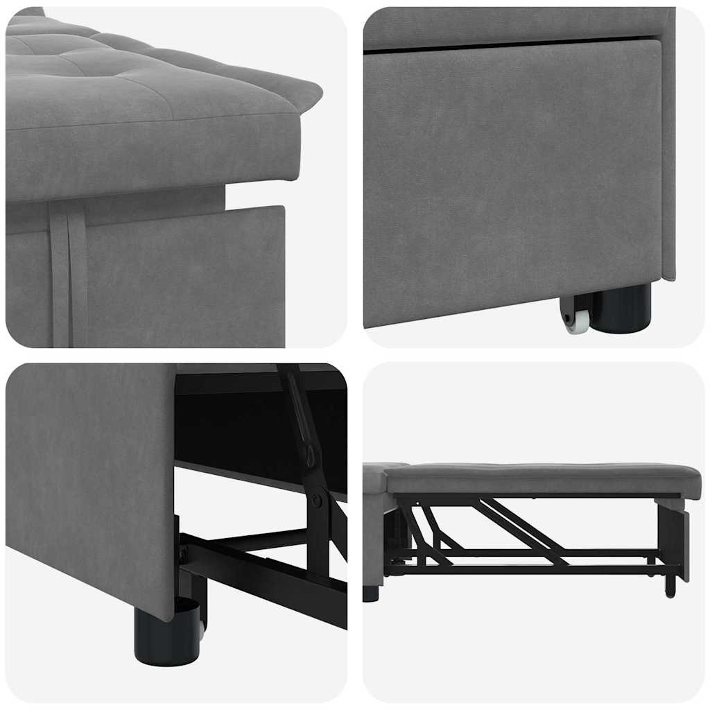 Canapé-lit escamotable Gris foncé 194 x 67 x 82 cm Microfibre - XIOS