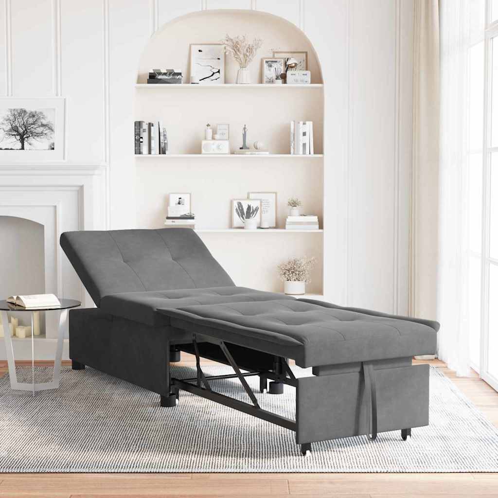 Canapé-lit escamotable Gris foncé 194 x 67 x 82 cm Microfibre - XIOS