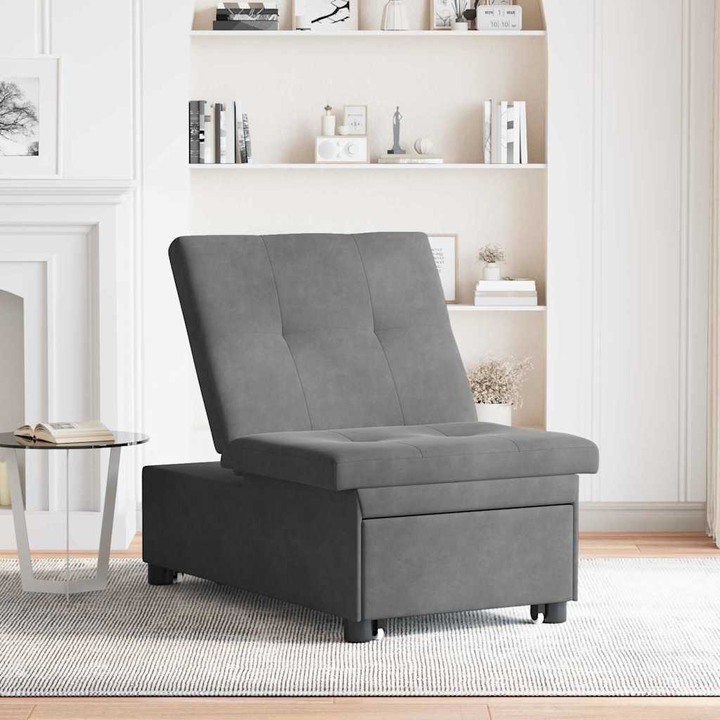 Canapé-lit escamotable Gris foncé 194 x 67 x 82 cm Microfibre - XIOS