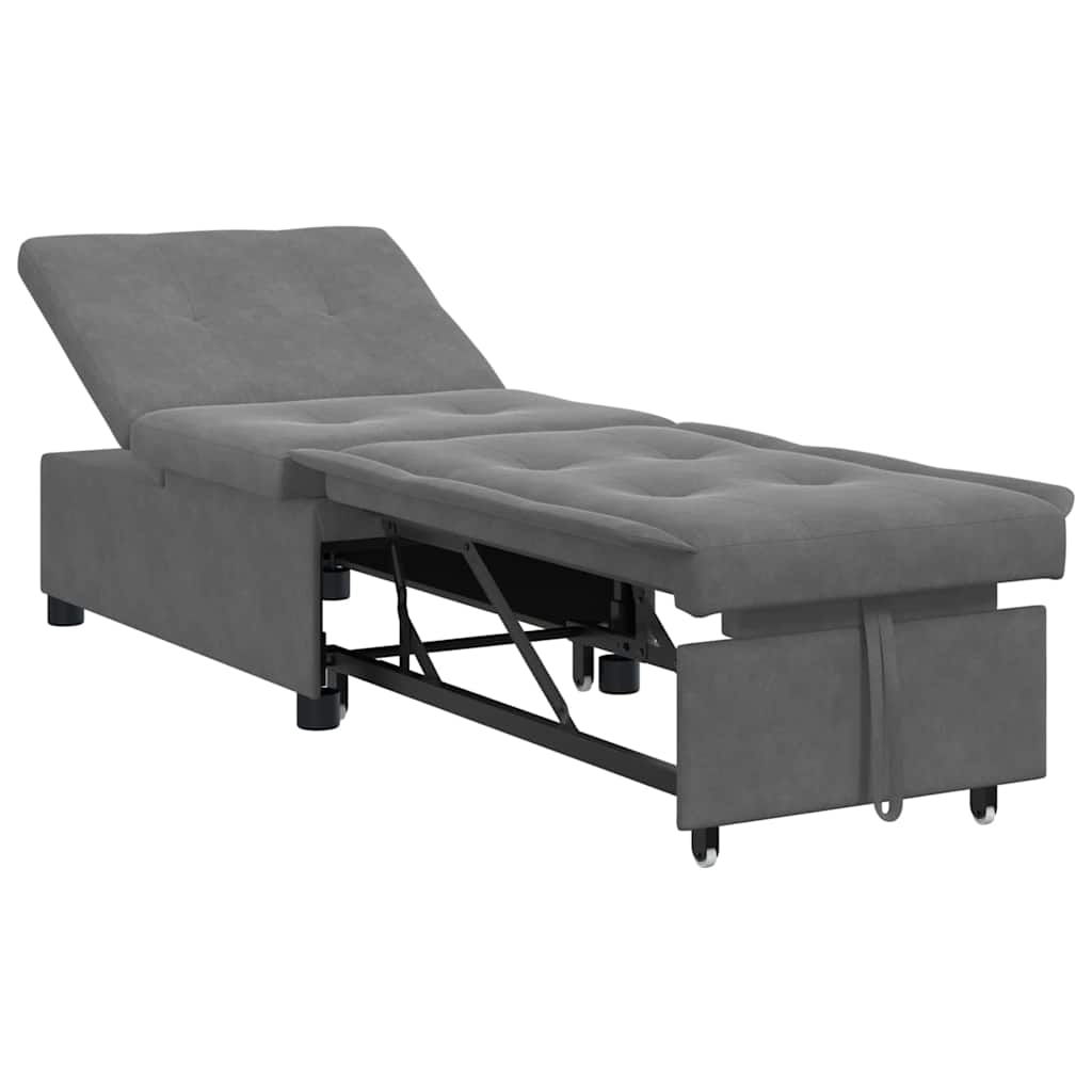 Canapé-lit escamotable Gris foncé 194 x 67 x 82 cm Microfibre - XIOS