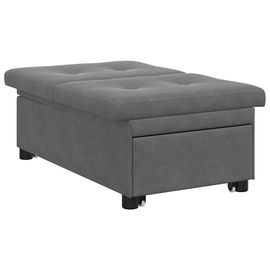 Canapé-lit escamotable Gris foncé 194 x 67 x 82 cm Microfibre - XIOS