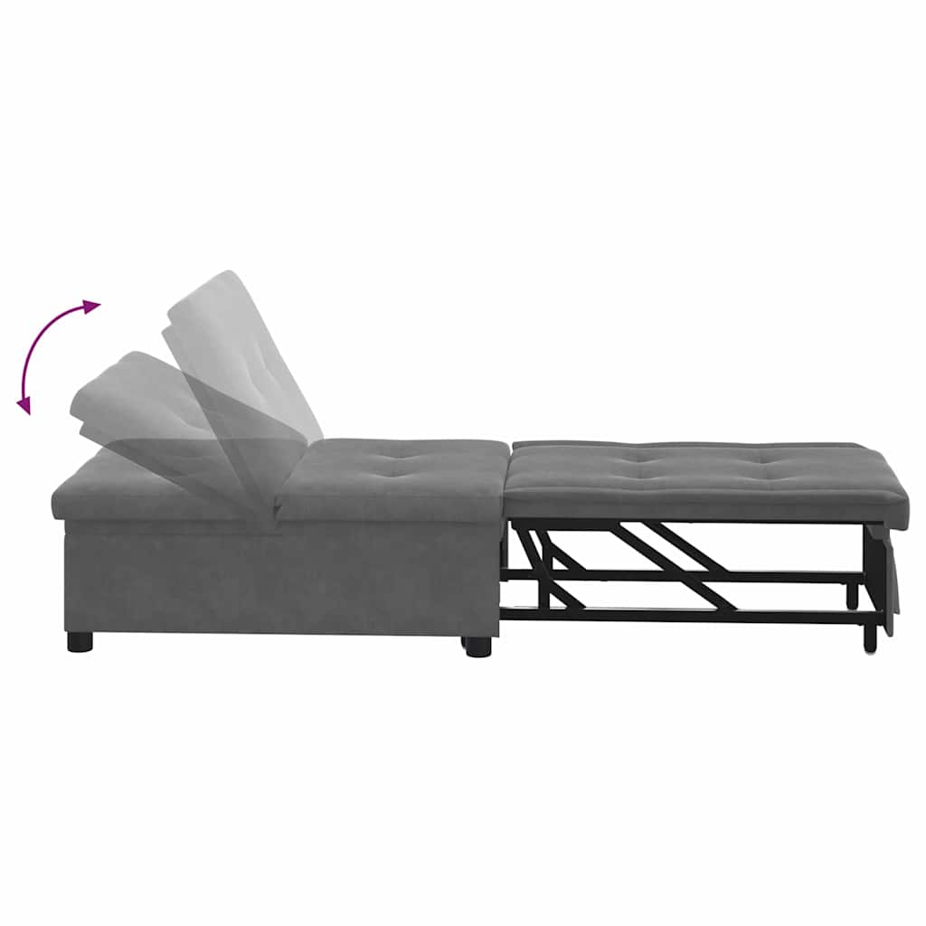 Canapé-lit escamotable Gris foncé 194 x 67 x 82 cm Microfibre - XIOS