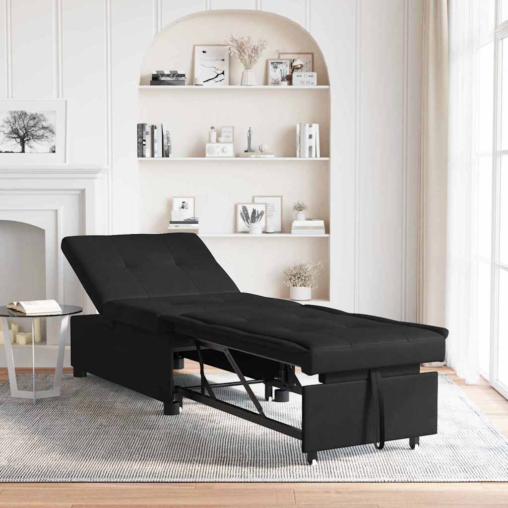 Canapé-Lit avec coussin Noir 67 x 194 x 82 cm Contreplaqué - XIOS