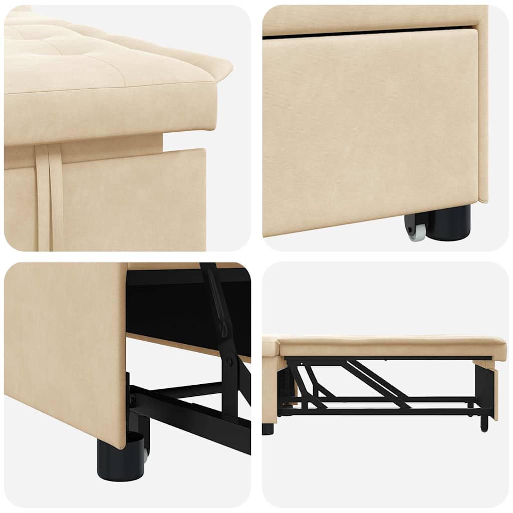 Canapé-lit escamotable Crème 194 x 67 x 82 cm Microfibre - XIOS