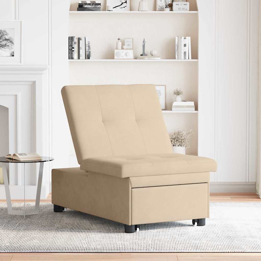 Canapé-lit escamotable Crème 194 x 67 x 82 cm Microfibre - XIOS