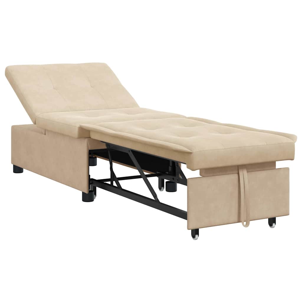 Canapé-lit escamotable Crème 194 x 67 x 82 cm Microfibre - XIOS