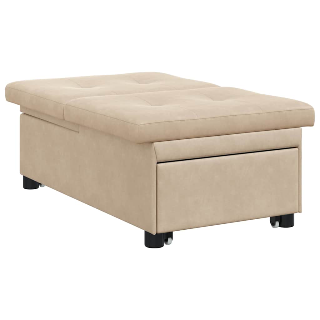 Canapé-lit escamotable Crème 194 x 67 x 82 cm Microfibre - XIOS