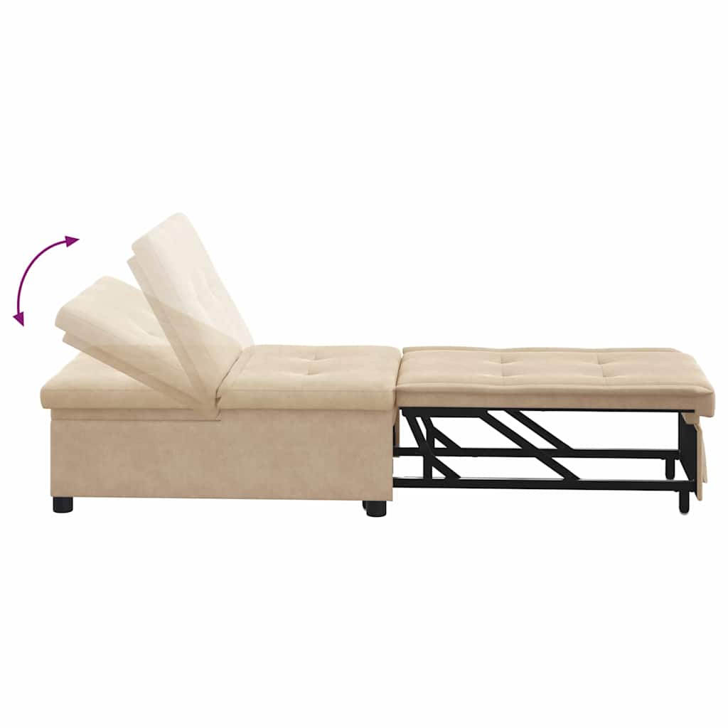 Canapé-lit escamotable Crème 194 x 67 x 82 cm Microfibre - XIOS