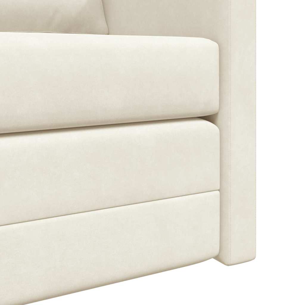 Canapé-Lit Crème 204 x 122 x 60 cm Velours - XIOS