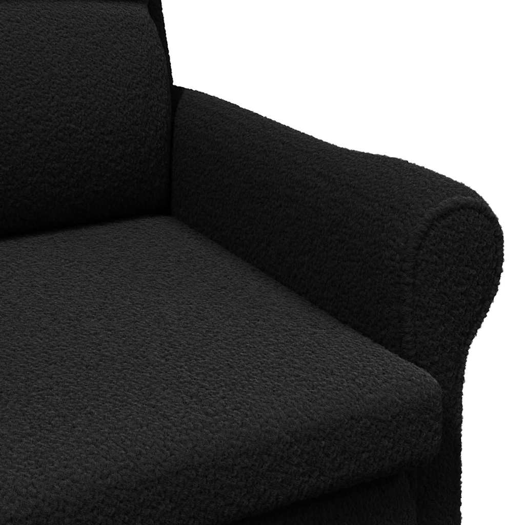 fauteuil Noir Tissu en Sherpa doux - XIOS