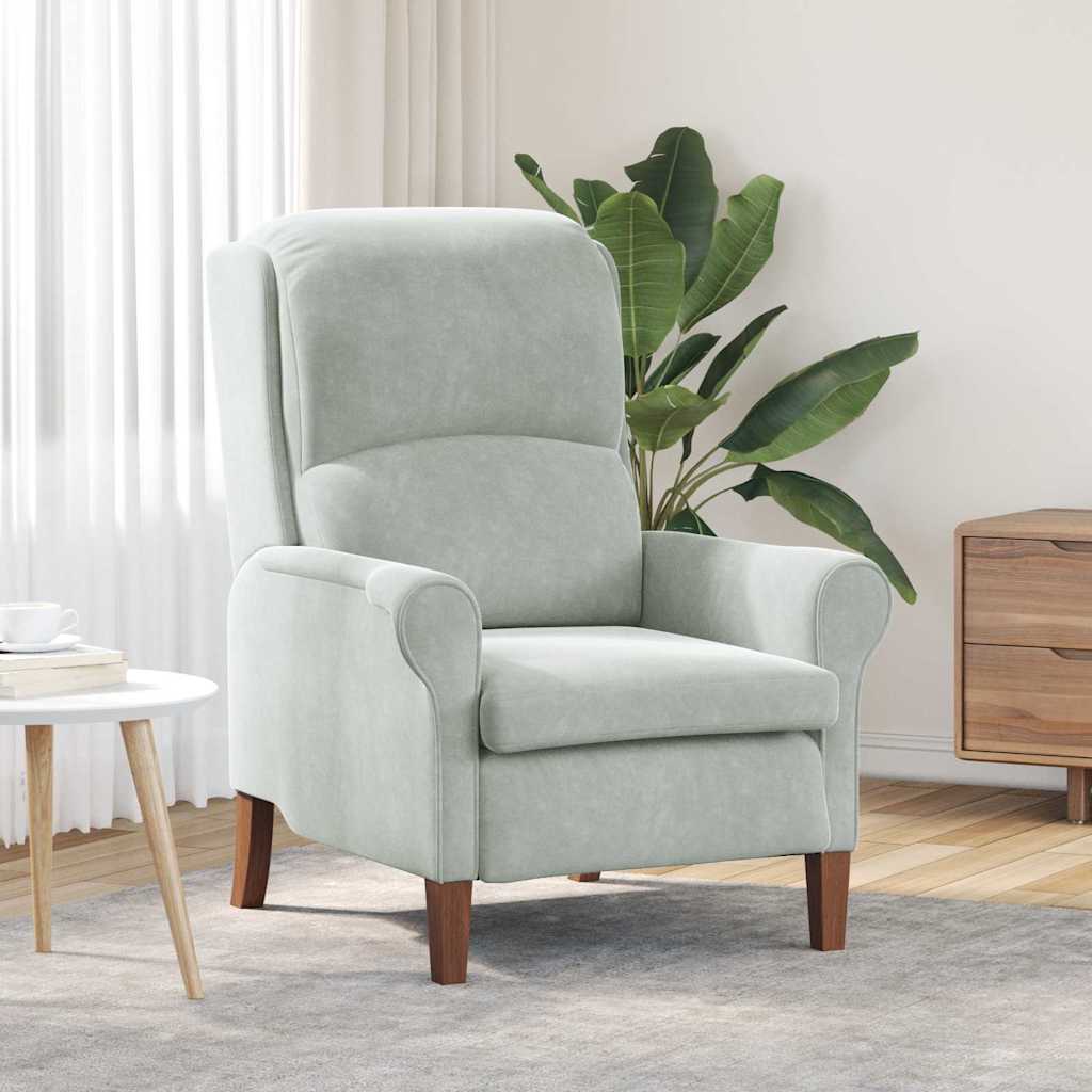 fauteuil Gris clair Velours - XIOS