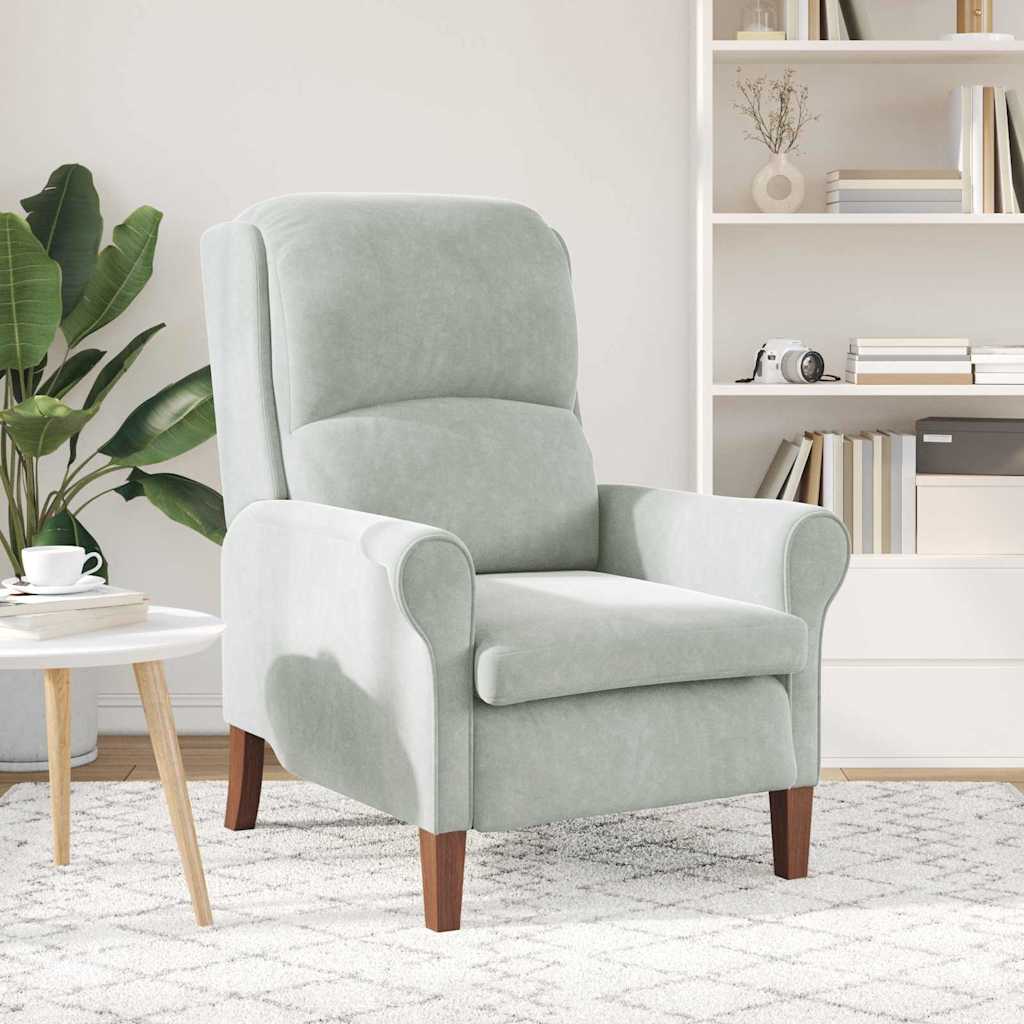 fauteuil Gris clair Velours - XIOS
