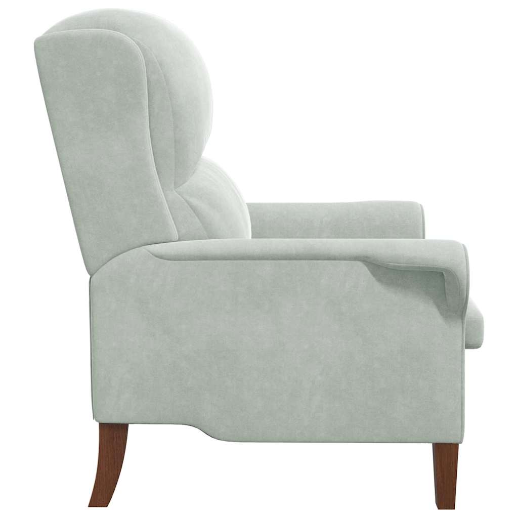fauteuil Gris clair Velours - XIOS