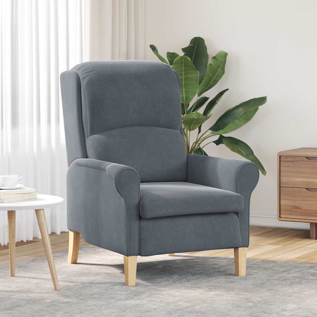 fauteuil Gris foncé 76 x 94 x 102 cm Velours - XIOS
