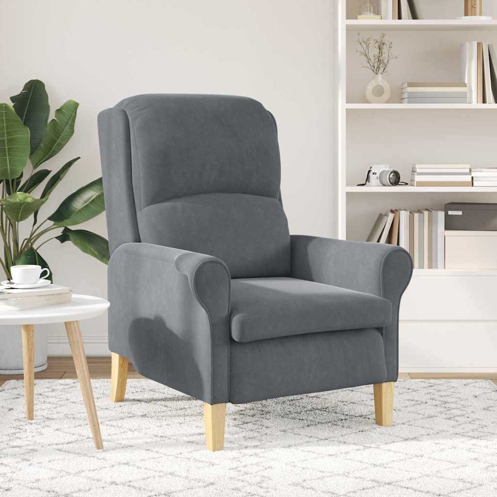 fauteuil Gris foncé 76 x 94 x 102 cm Velours - XIOS