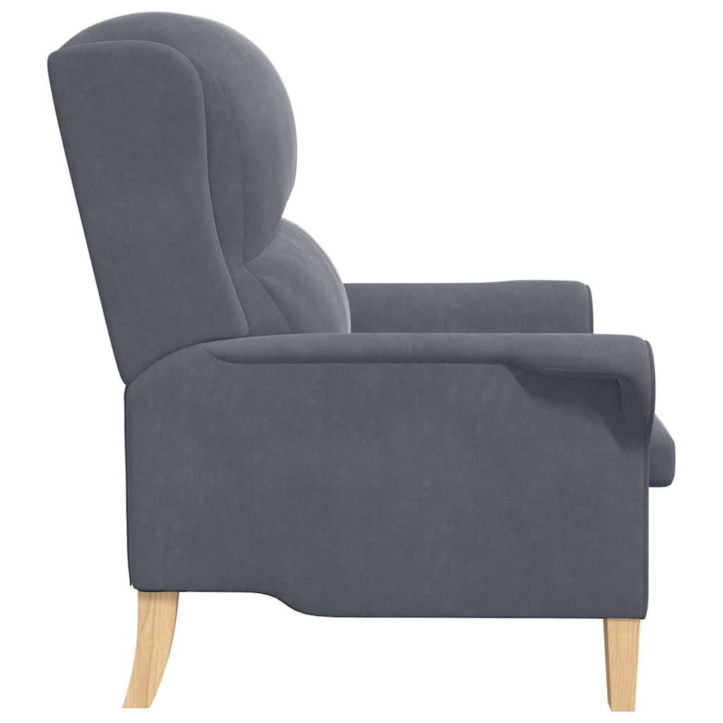 fauteuil Gris foncé 76 x 94 x 102 cm Velours - XIOS