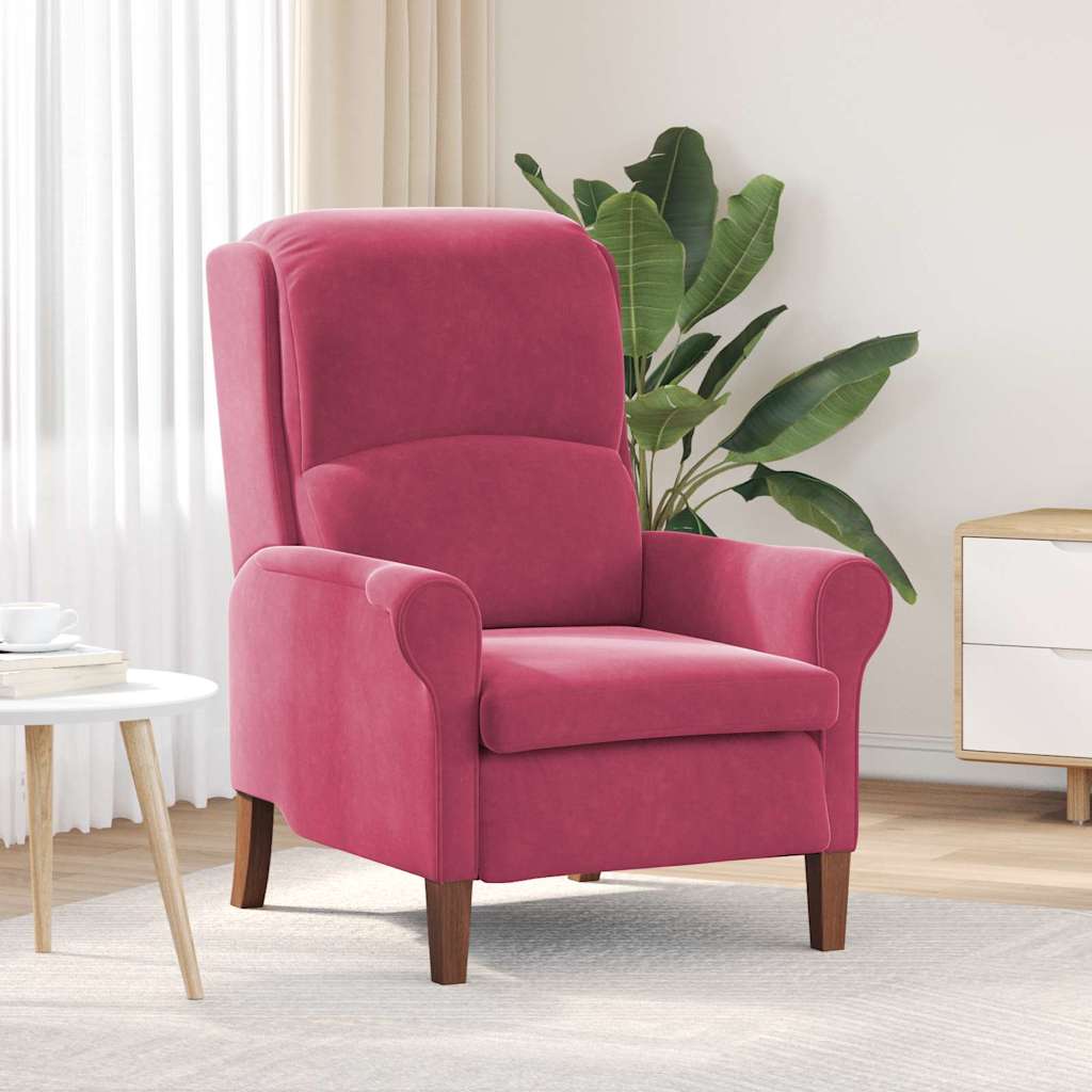 fauteuil Rouge bordeaux Velours - XIOS