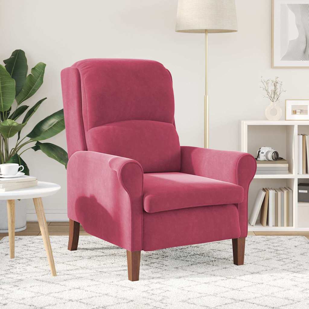 fauteuil Rouge bordeaux Velours - XIOS