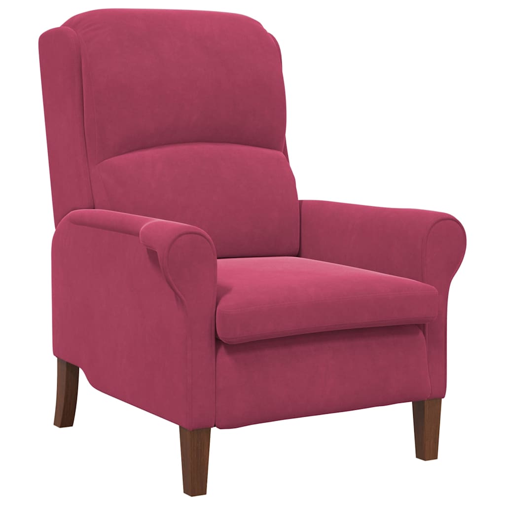 fauteuil Rouge bordeaux Velours - XIOS