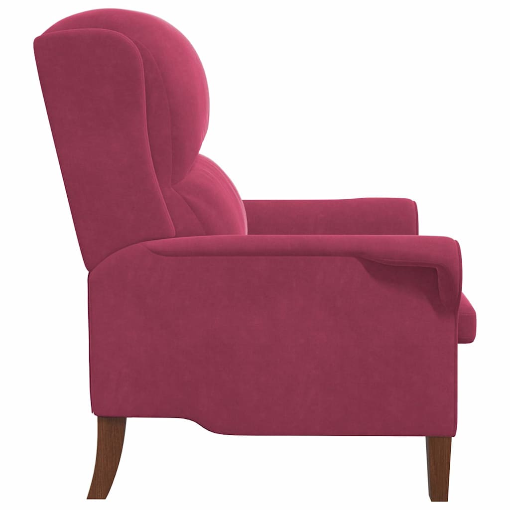 fauteuil Rouge bordeaux Velours - XIOS