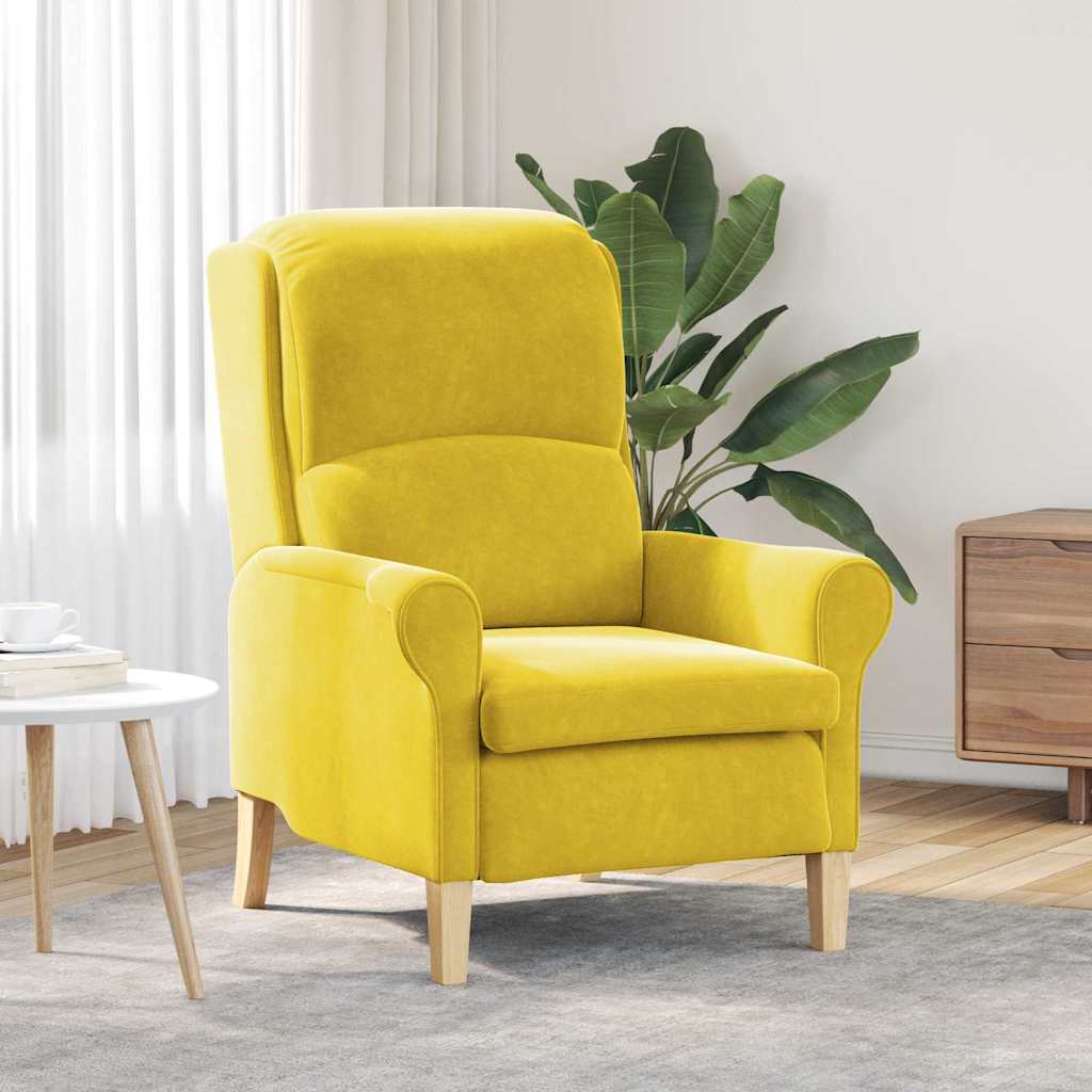 fauteuil Jaune 76 x 94 x 102 cm Velours - XIOS