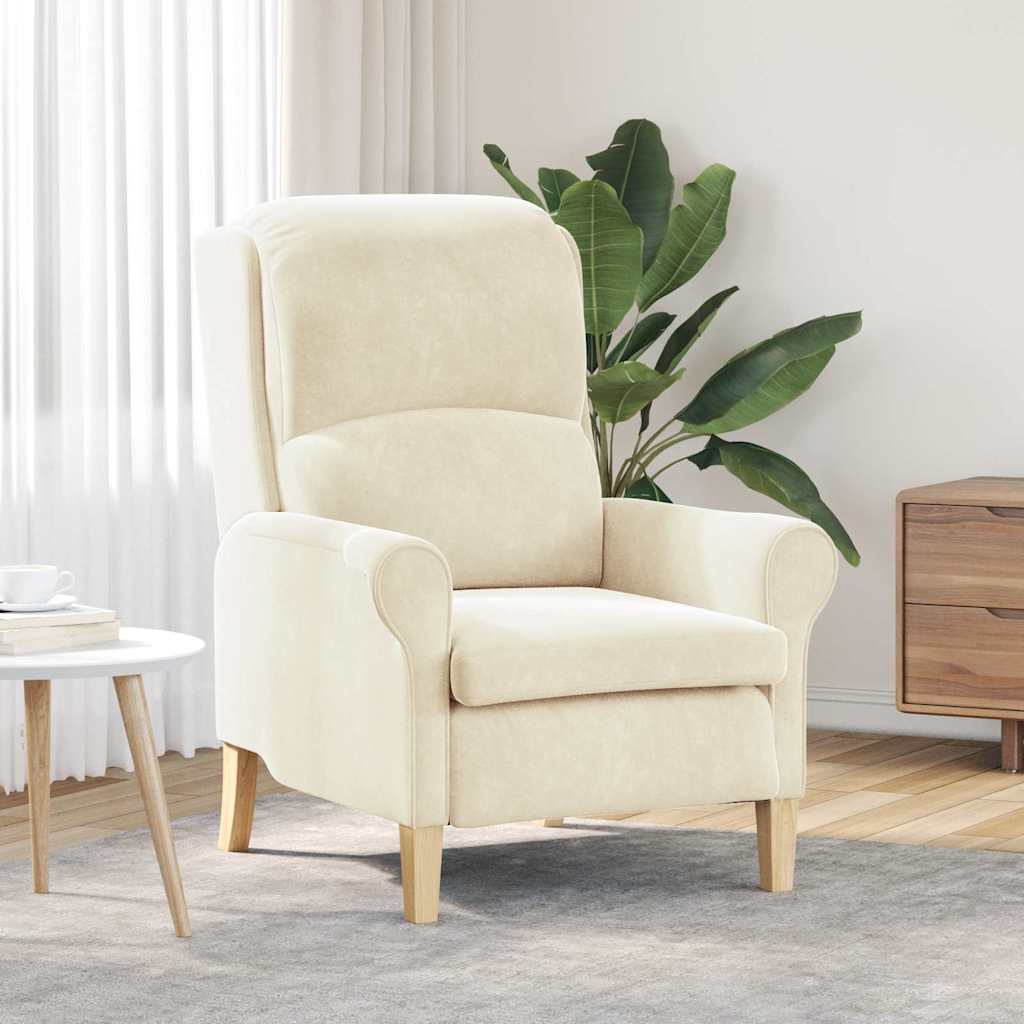 fauteuil Crème 76 x 94 x 102 cm Velours - XIOS