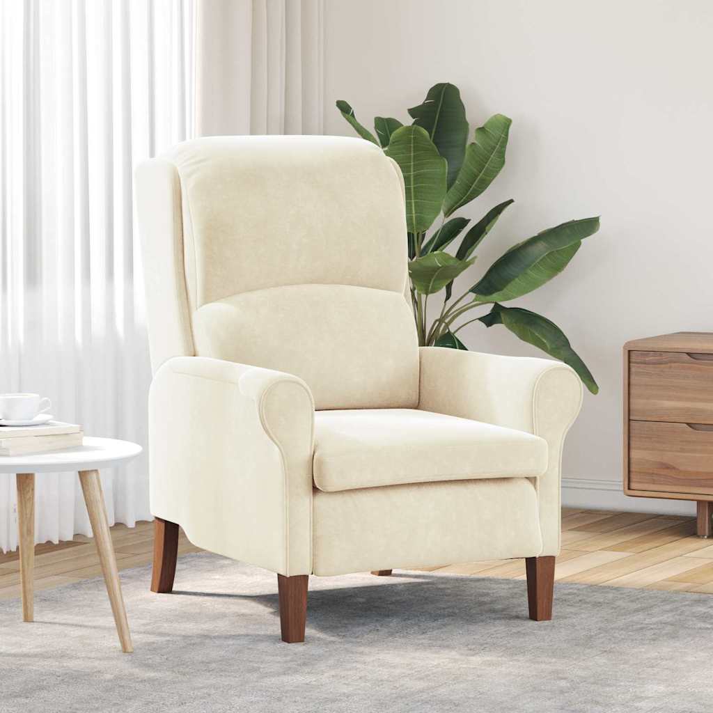 fauteuil Crème Velours - XIOS