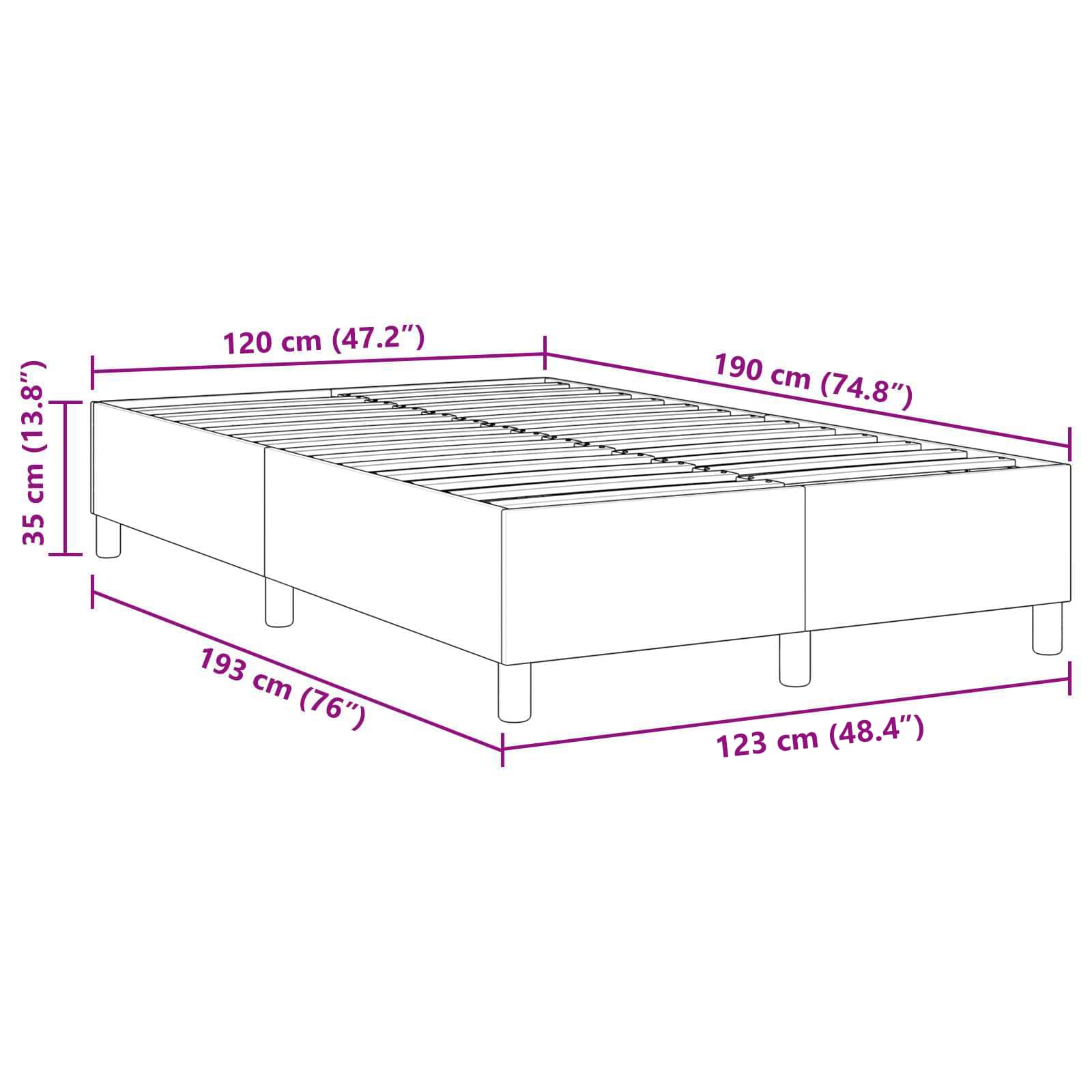 Cadre de lit plateforme Gris foncé 120 x 190 cm tissu - XIOS