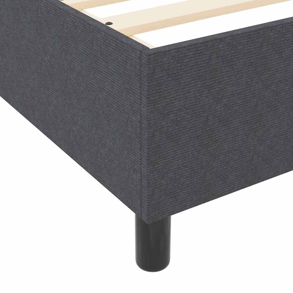 Lit à ressorts Gris foncé et blanc 80 x 200 cm