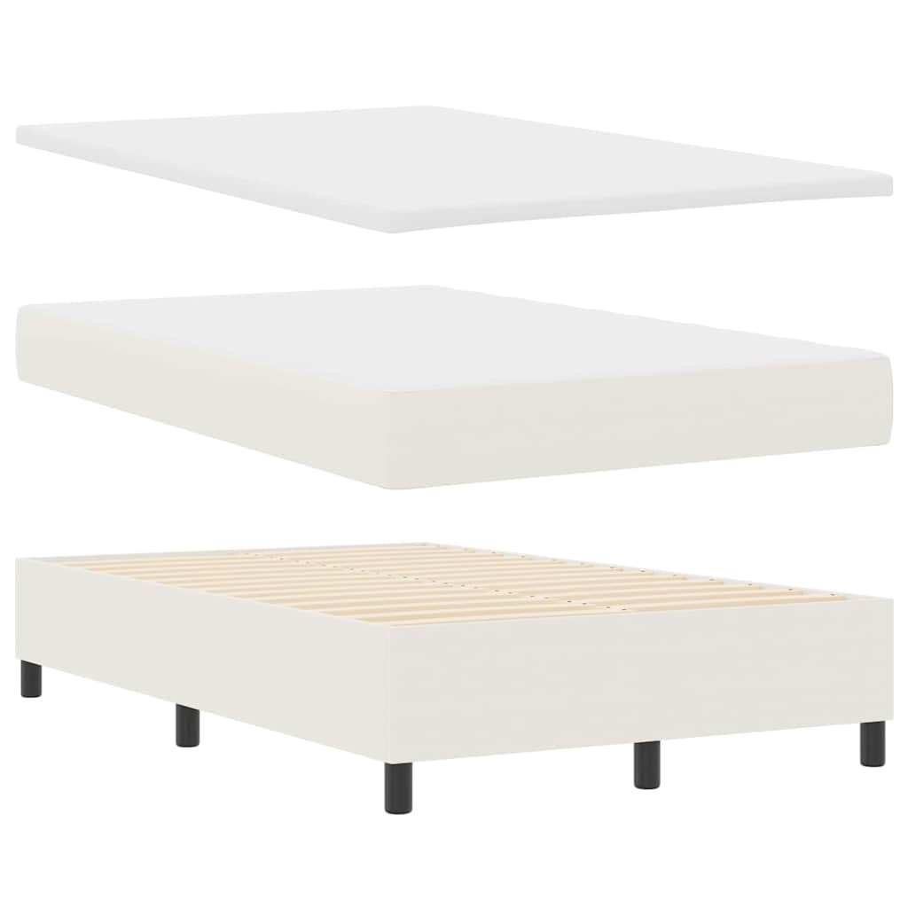 Lit à ressorts Crème et Blanc 120 x 190 cm - XIOS