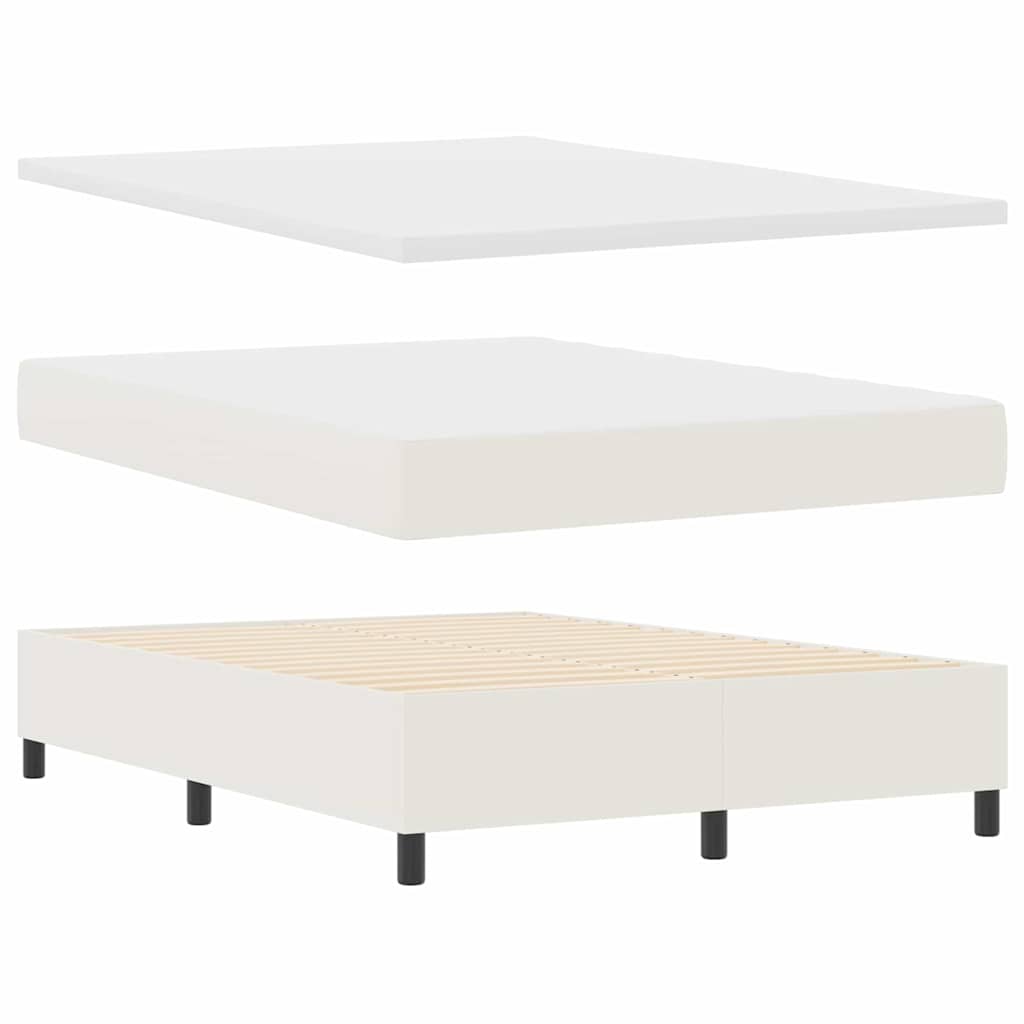 Lit à ressorts Crème et Blanc 140 x 190 cm - XIOS